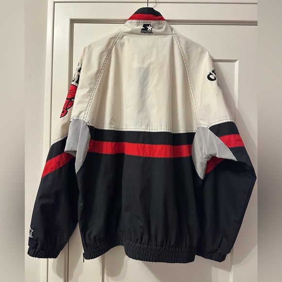 vintage 90s Chicago Bulls Starter half-zip pullover windbreaker jacket. - Picture 2 of 11
